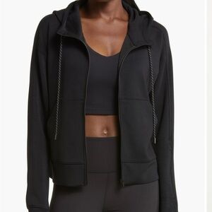 Zella Intention boxy modal blend Women's Zip-Up Hoodie. Black-med